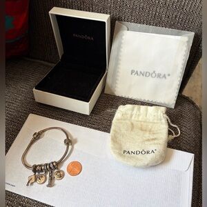 Pandora braclet statue of Liberty, graduation aquamarine gemstone Opal